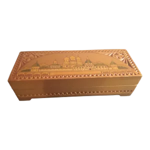 1970s Inlay St Basil Carved Wooden Hinged Box