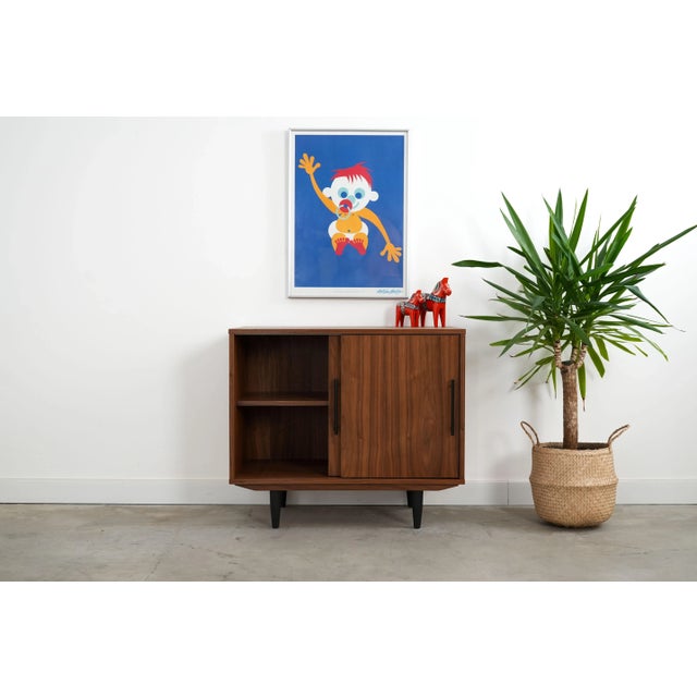 Vintage Scandinavian Walnut Cabinet For Sale - Image 4 of 12