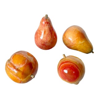 Vintage Italian Alabaster Fruits, Pears and Peaches For Sale