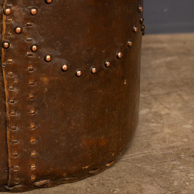 Antique Edwardian Vellum Clad Metal Lined Log Bucket, 1910 For Sale - Image 16 of 17