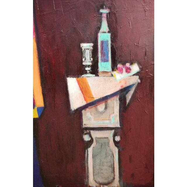 David Adickes "Dress of Many Colors with Still Life" Modern Abstract Female Portrait Painting, 2005 For Sale - Image 12 of 12