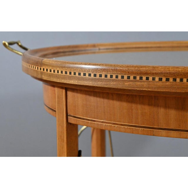 Vintage Art Deco Tea Table in Blond Mahogany, 1920 For Sale - Image 14 of 18