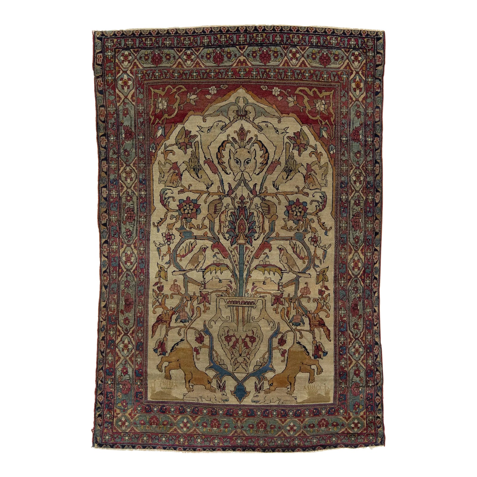 Antique Kerman Handmade Persian Wool Rug With Allover Design From the ...