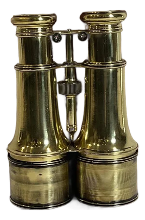 Brass Yachting Binoculars on Wood Base