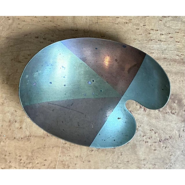 Vintage Abstract Metal Palette Bowl For Sale - Image 12 of 12