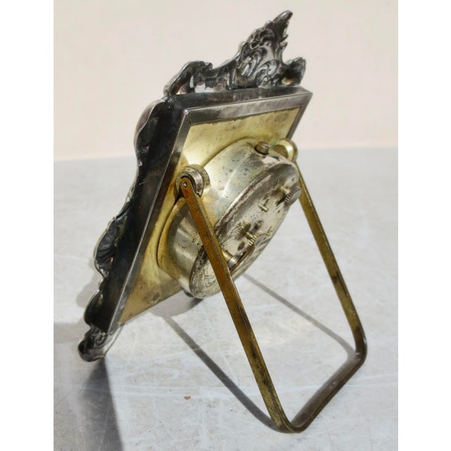 Gorham Gorhan Sterling Silver Table Alarm Clock For Sale - Image 4 of 8