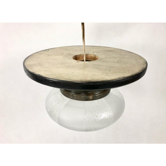 Art Nouveau Brass & Crystal Glass Ceiling Lamp, 1910s For Sale - Image 12 of 15