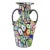 Vintage Murano Fratelli Toso Millefiori Flower Mosaic Rainbow Colors Italian Art Glass Double Handle Vase For Sale
