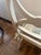 Wood Two Bellman Chairs, White Lacquered With Gold Cilding, New Upholstered Seats and Chair Ties For Sale - Image 7 of 15