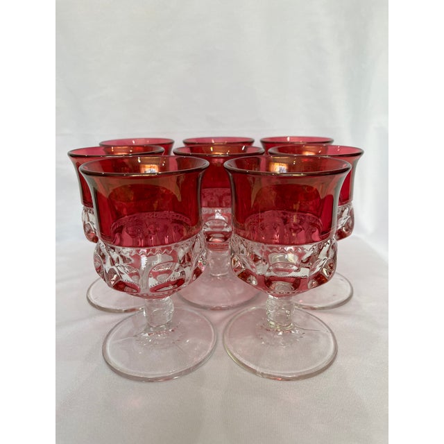 1950s Kings Crown Ruby Red Wine Glasses by Tiffin Franciscan - Set of 8 ...