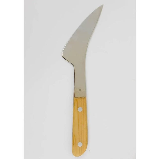 A beautiful and unusual Austrian carving knife and fork, executed in the 1960s by Amboss Austria. Stainless steel with...