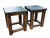 Farmhouse Restoration Hardware Rh Reclaimed Wood & Aged Zinc Strap Side Tables – Rustic Industrial Farmhouse Accent Tables For Sale - Image 3 of 16