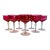 Vintage 1960s Cranberry Iridescent Glass Coupe Stems, Set of 8 For Sale