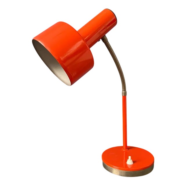 Mid-Century Modern Desk Lamp in Orange from Hustadt Leuchten For Sale