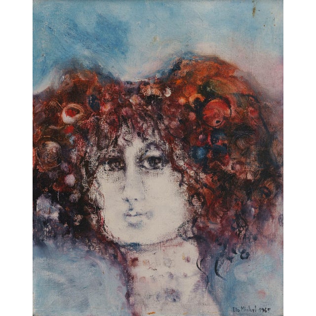 1960s Ellinor Michel, Self-Portrait, 1969, Oil on Canvas For Sale - Image 5 of 5