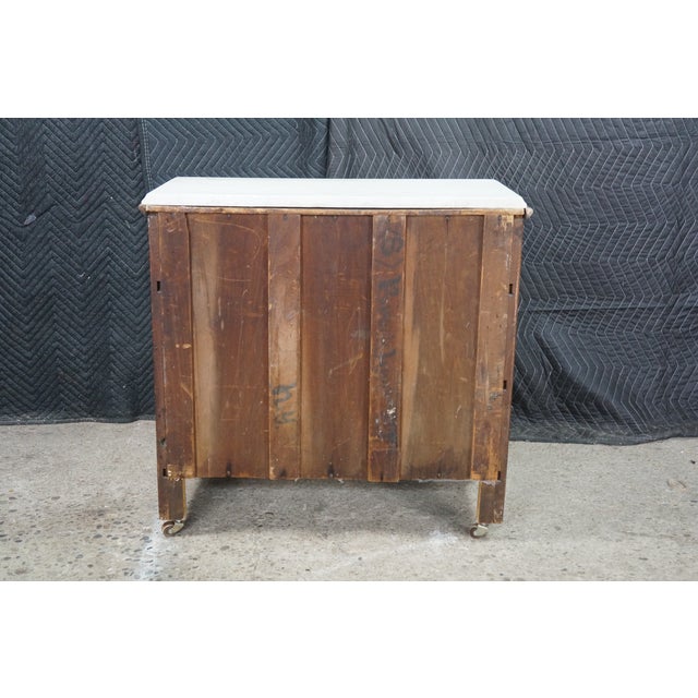 Antique Victorian Eastlake Walnut Burl Marble Washstand Chest Cabinet Stand For Sale - Image 18 of 18