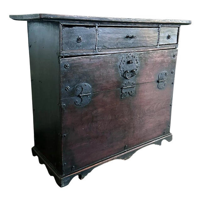 Antique Korean Scholar Book Bandaji Chest Joseon Dynasty For Sale