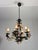 Black Florentine Six-Light Chandelier in Wrought Iron and Porcelain, 1970s For Sale - Image 8 of 11
