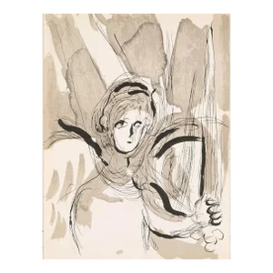 1956 Verve Chagall Original Lithograph Angel With Sword*