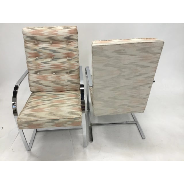 1970s 1970s Vintage Chrome Frame Upholstered Armchairs - a Pair For Sale - Image 5 of 13