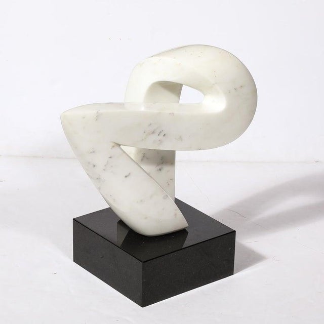 Stone Mid-Century Modern Carrara Marble Abstract Sculpture For Sale - Image 7 of 11