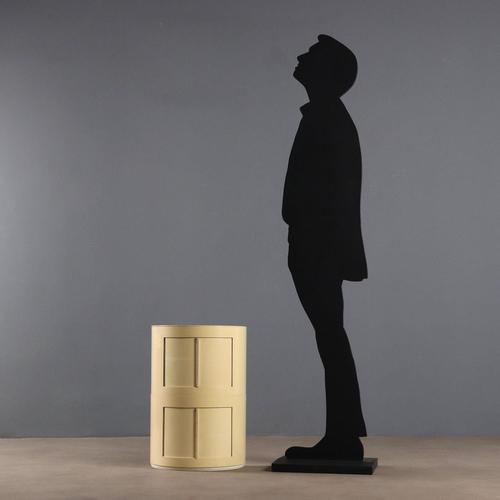 Container with openings, features sliding doors and plastic material. Good condition. This piece is attributed to the...