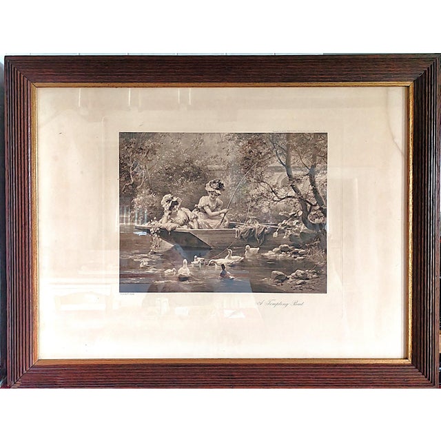 1900 - 1909 Hans Zatzka, Tempting Bait, 1905, Etching, Framed For Sale - Image 5 of 5