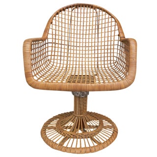 Franco Albini Era Bamboo Swivel Chair For Sale