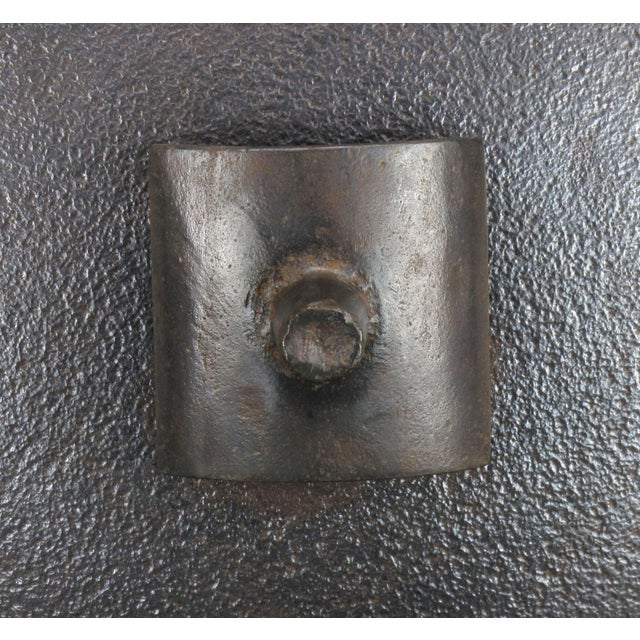 Metal Hand-Hammered Iron Disc Sculpture with Center Handle For Sale - Image 7 of 8