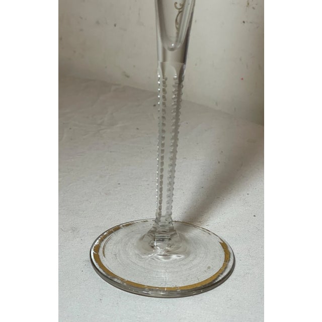 Antique Handmade Gold Gilded Enameled Glass Crystal Cherub Putti French Bud Vase For Sale - Image 12 of 13