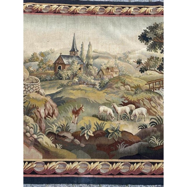 Mid-Century Modern French Handwoven Aubusson Tapestry, 1920s For Sale - Image 3 of 18