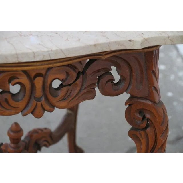Cream Mid 20th Century W & Z Rococo Style Marble Side Table For Sale - Image 8 of 12