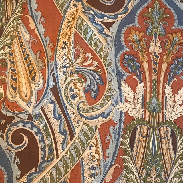 Clarence House “Darius” Hand Printed Fabric 2 Yards Chairish