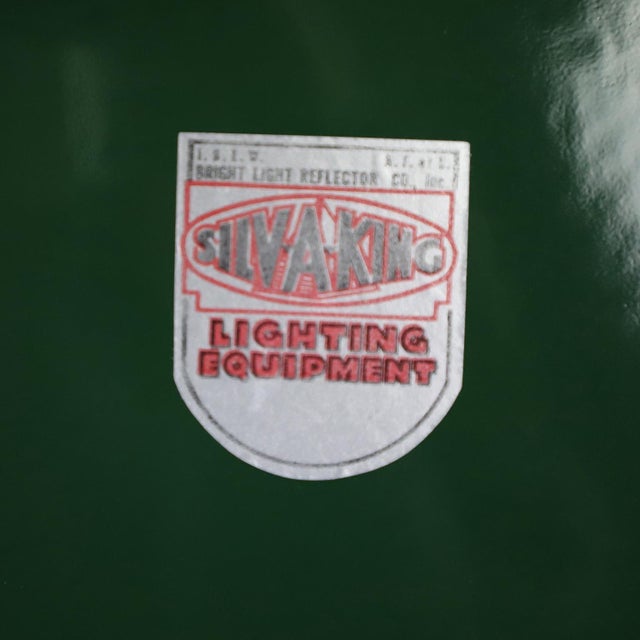 1950s 1950s Industrial Enameled Green Steel Shade by SilvKing For Sale - Image 5 of 5