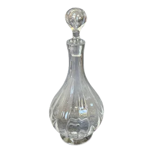 Late 20th Century Baccarat Capri Optic Crystal Blown Glass Decanter With Stopper