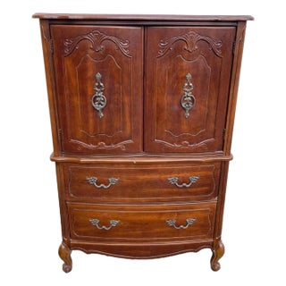 Vintage Tall Dresser French Provincial Highboy Chest of Drawers Storage For Sale