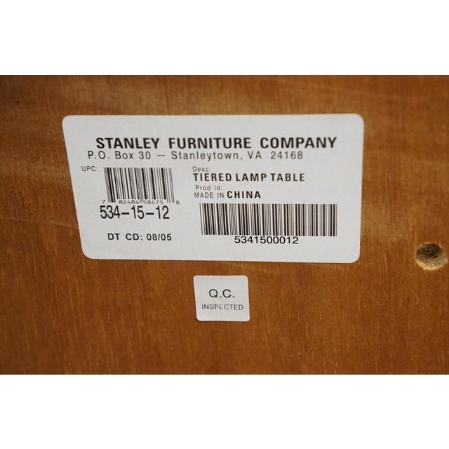 Brown Stanley Furniture Solid Knotty Pine English Country Revival 28" Round Tiered Accent End Table 534-15-12 For Sale - Image 8 of 9