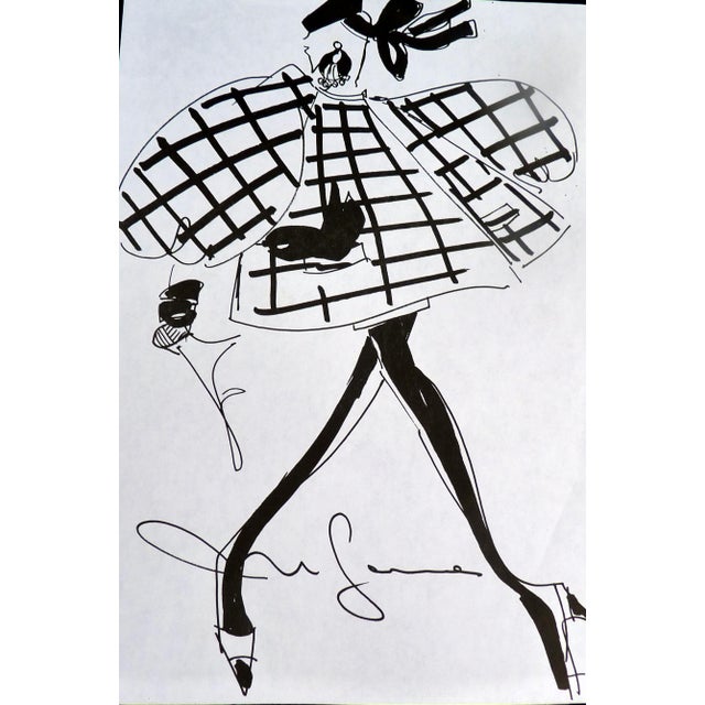 An exceptional vintage fashion stat from 1990s Paris, featuring a bold, geometric avant-garde silhouette. This piece...