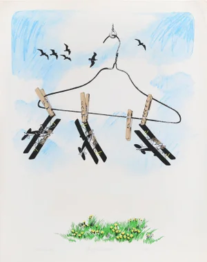 Airplane Hanger, Joyce Arons Lithograph, Signed and Numbered in Pencil