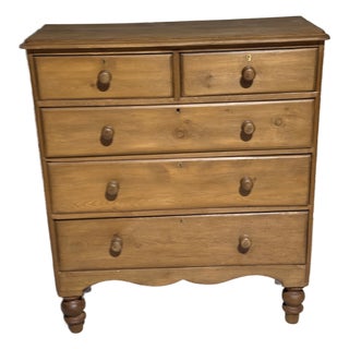 Antique Pine Two Over Three Drawers - Chest of Drawers From England For Sale