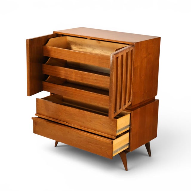 Tobago Vintage Mid Century Modern Highboy Dresser C. 1960s For Sale - Image 11 of 14