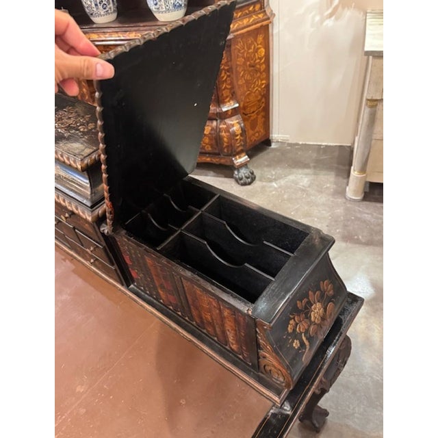 19th Century 19th Century English Queen Anne Chinoiserie Bureau Flat For Sale - Image 5 of 12