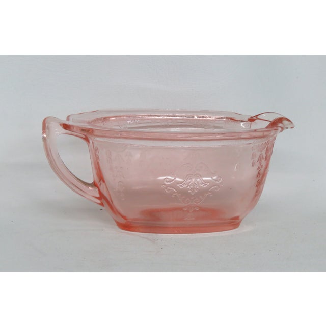 Vintage Anchor Hocking Princess Pink Open Creamer Dish Depression Glass For Sale In Miami - Image 6 of 15