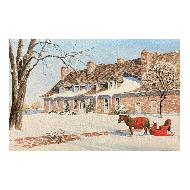 1978 Percy Roy Wilson Trestler House Watercolor For Sale