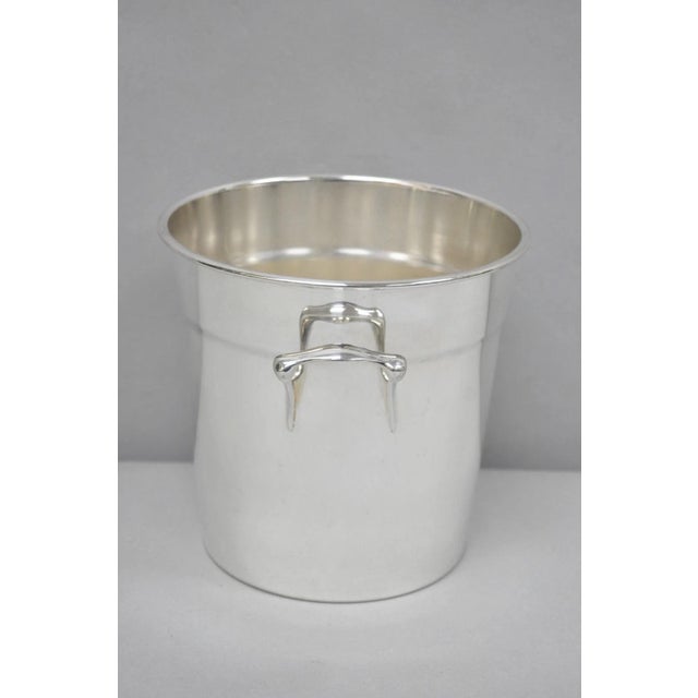 Vintage Crescent Mid Century Modern Silver Plated Champagne Chiller Ice Bucket For Sale - Image 12 of 13