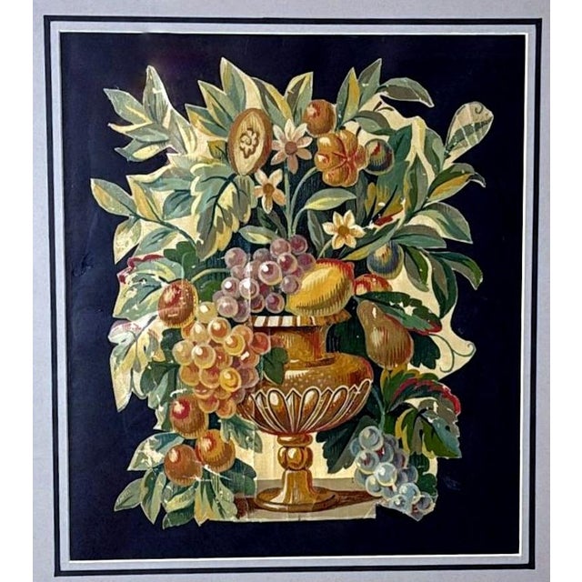 Rococo Painting Cutout Oil on Canvas Framed With Faux-Bamboo Wood -03 For Sale - Image 3 of 12