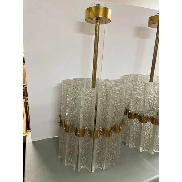 Pair of Large Crystal Orrefors Chandeliers by Carl Fagerlund For Sale In New York - Image 6 of 15