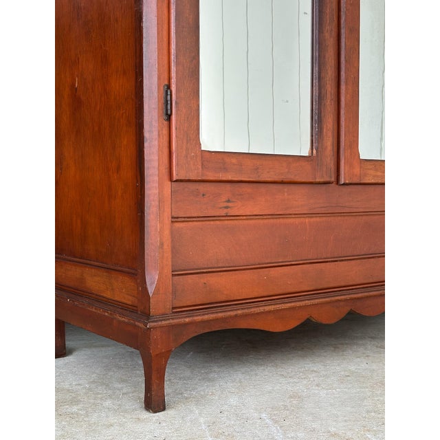 Antique Mahogany Cabinet With Mirrored Doors For Sale - Image 12 of 16