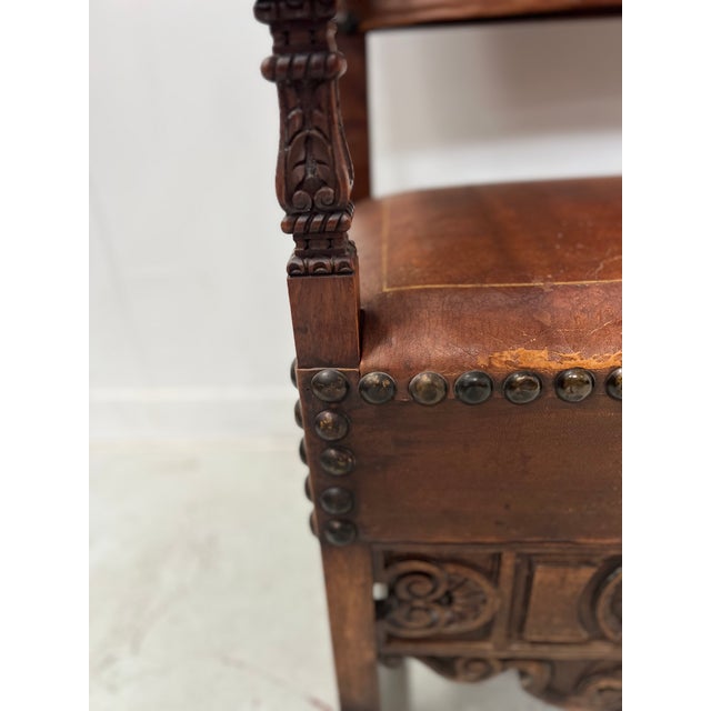 Renaissance Style Armchairs in Walnut, 20th Century, Set of 2 For Sale - Image 14 of 18