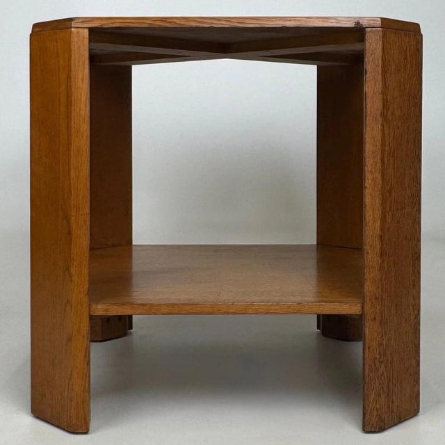 Wood 20th Century English Golden Oak Side Table For Sale - Image 7 of 9